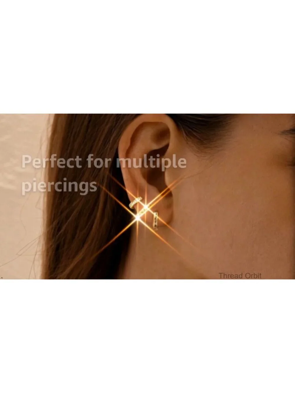 14K Gold Plated Hoop Earrings Set, Hypoallergenic CZ Huggie Earrings